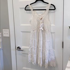 NWT women’s white beach coverup OS